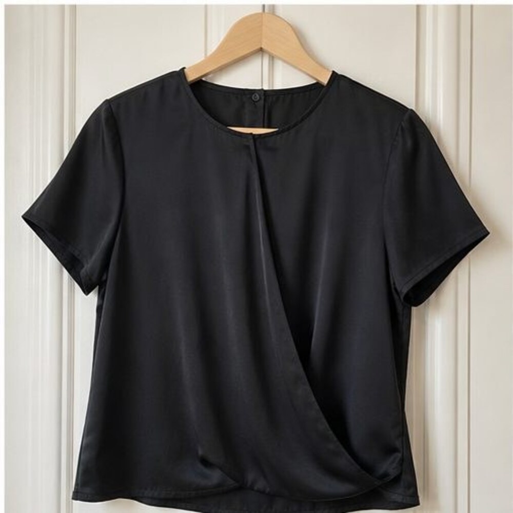 Black Tie Neck Blouse